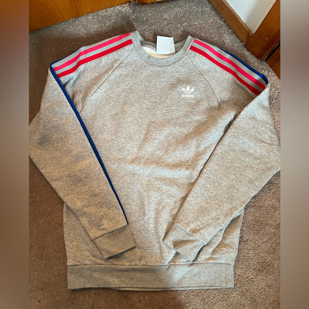 Adidas color striped sweatshirt. Size Small.